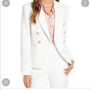 Rachel Parcell Double Breasted Blazer White Medium